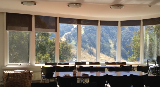 The view from the lodge at Thredbo.